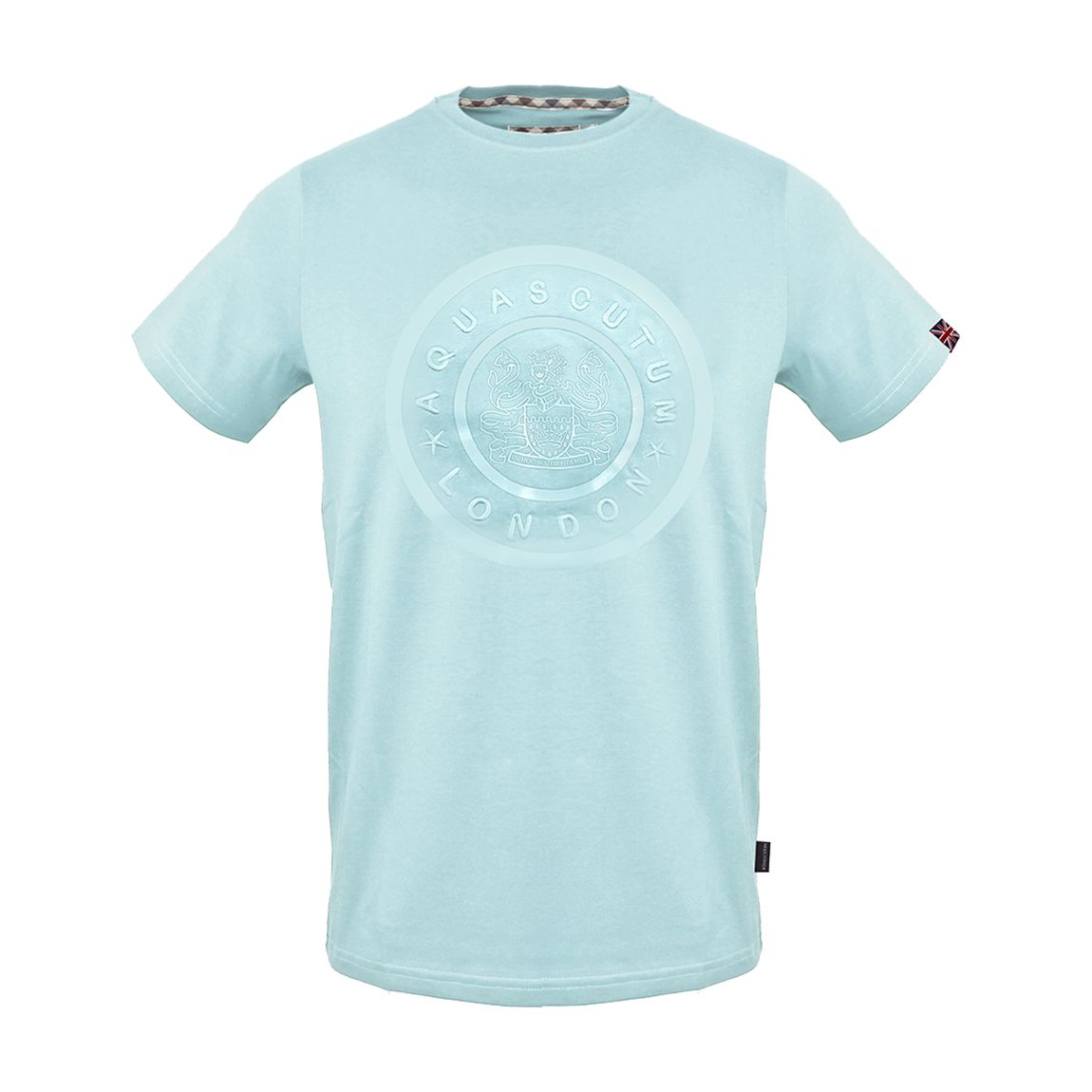 Light Blue Circular Printed Logo Cotton T-Shirt main product photo