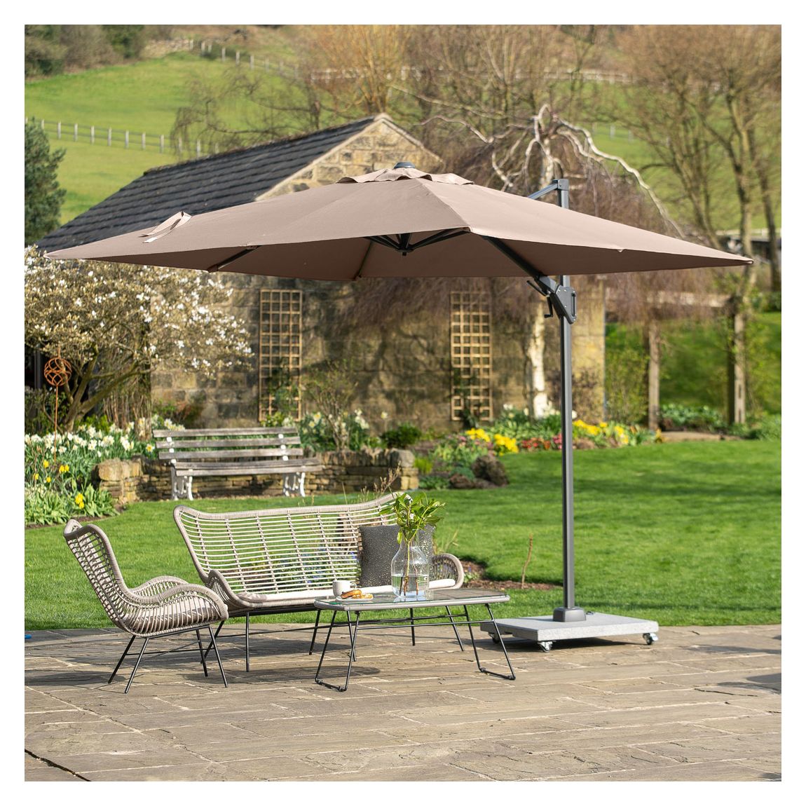 Voyager T2 2.7m Square Taupe Parasol main product photo