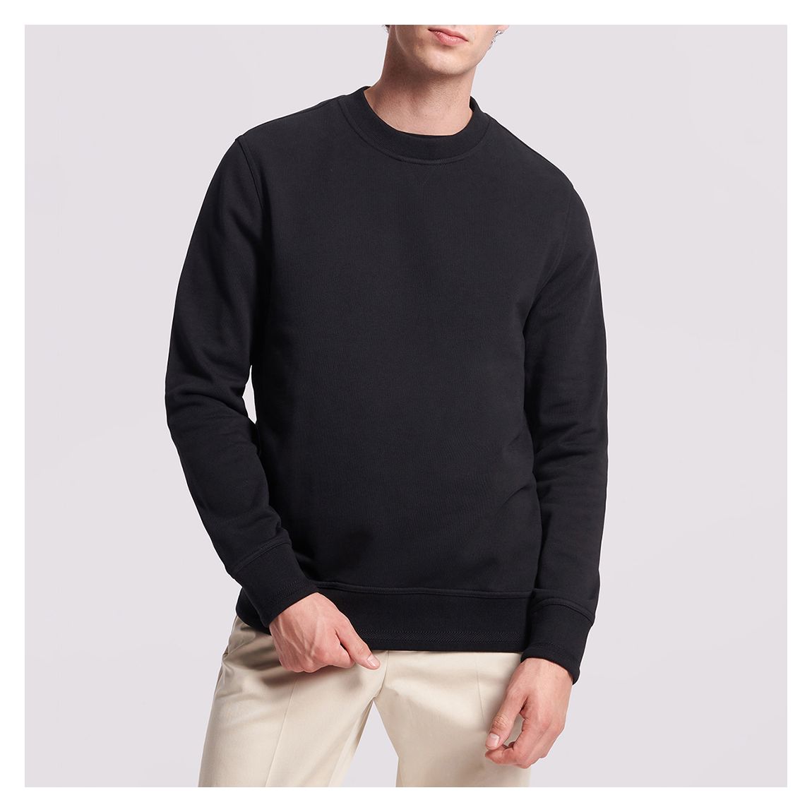 Black Terry Cotton Sweatshirt main product photo
