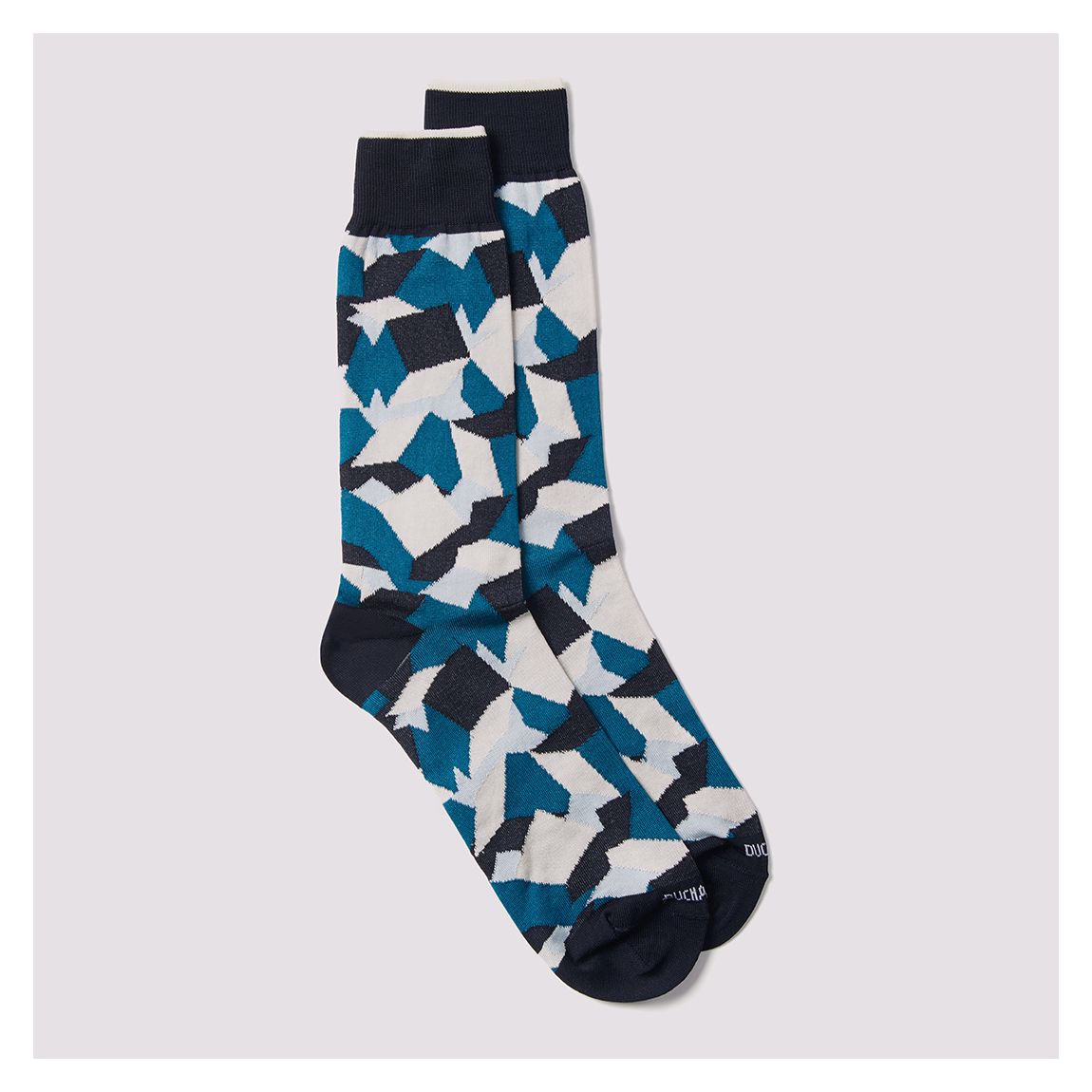2 Pack Blue Abstract Print Cotton Blend Socks main product photo