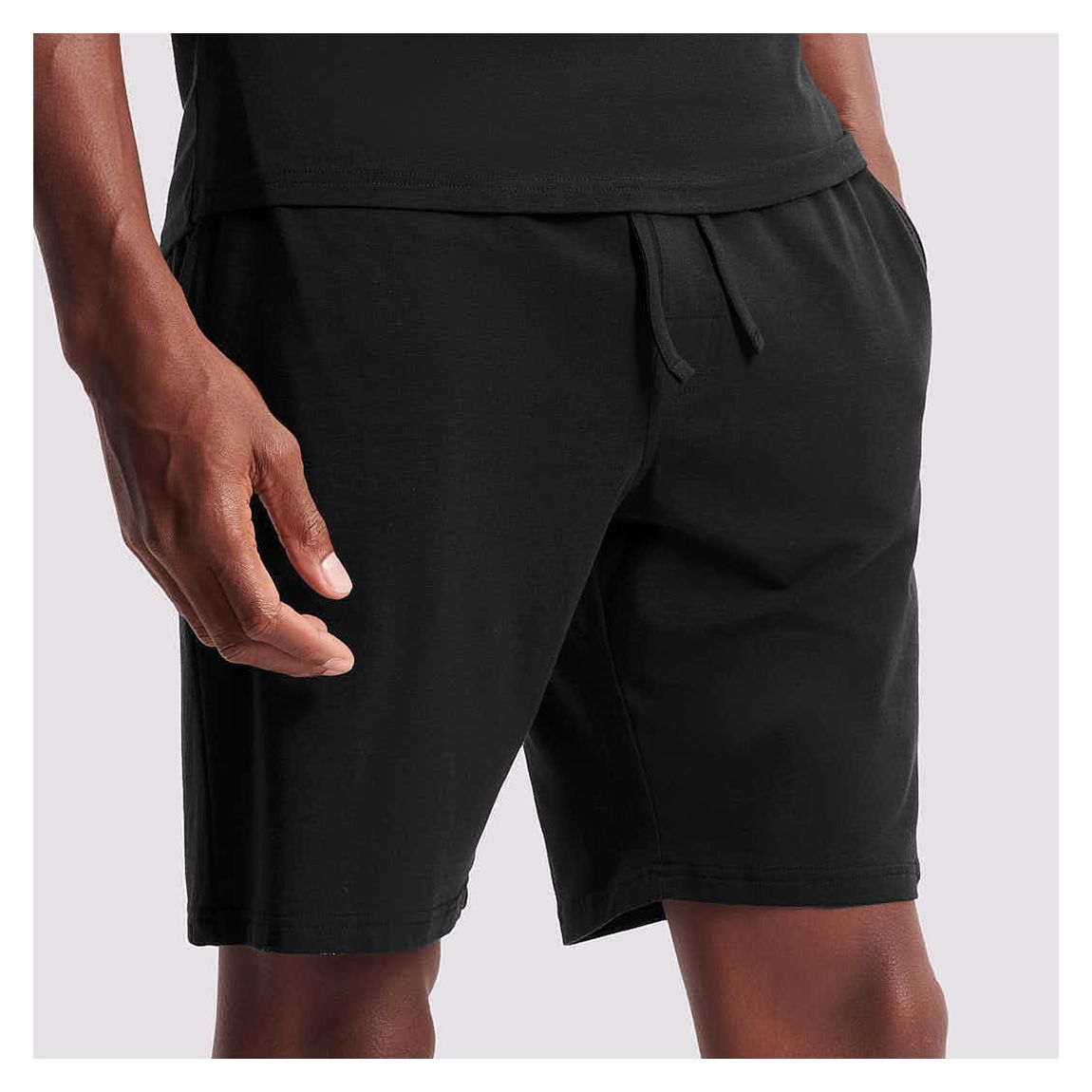 Black Cotton Blend Shorts main product photo