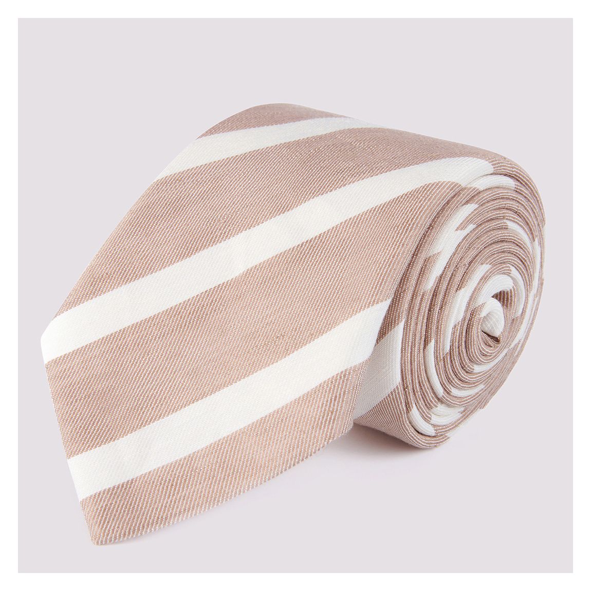 Sand Striped Silk Blend Tie main product photo