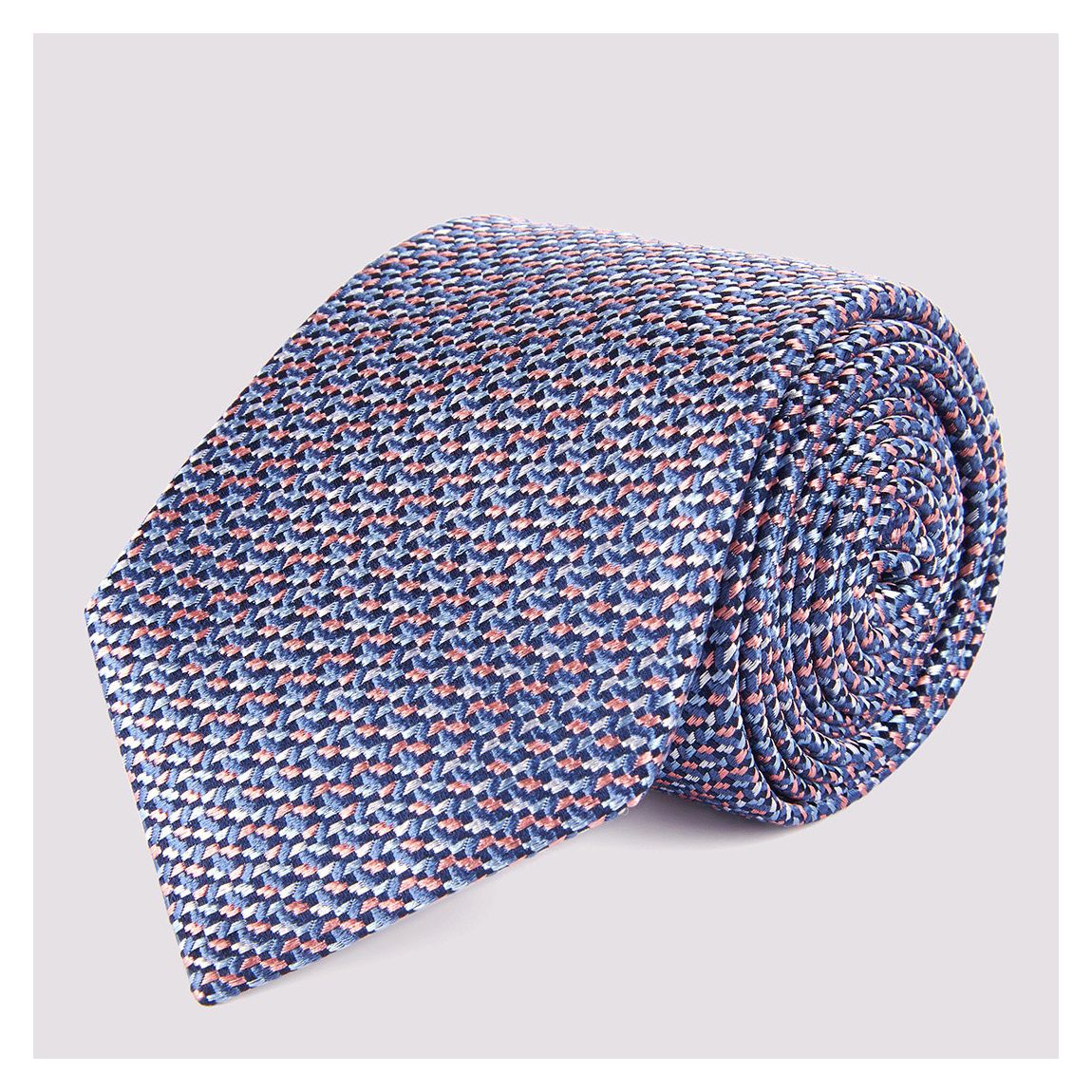 Blue Geo Print Silk Tie main product photo