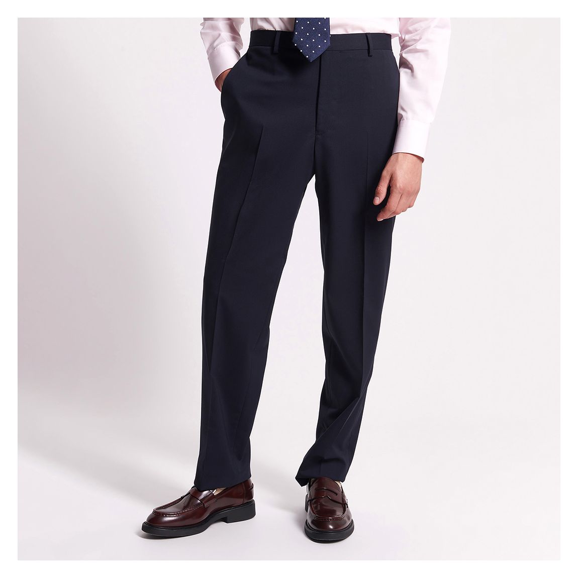 Navy Cotton Blend Suit Trousers main product photo