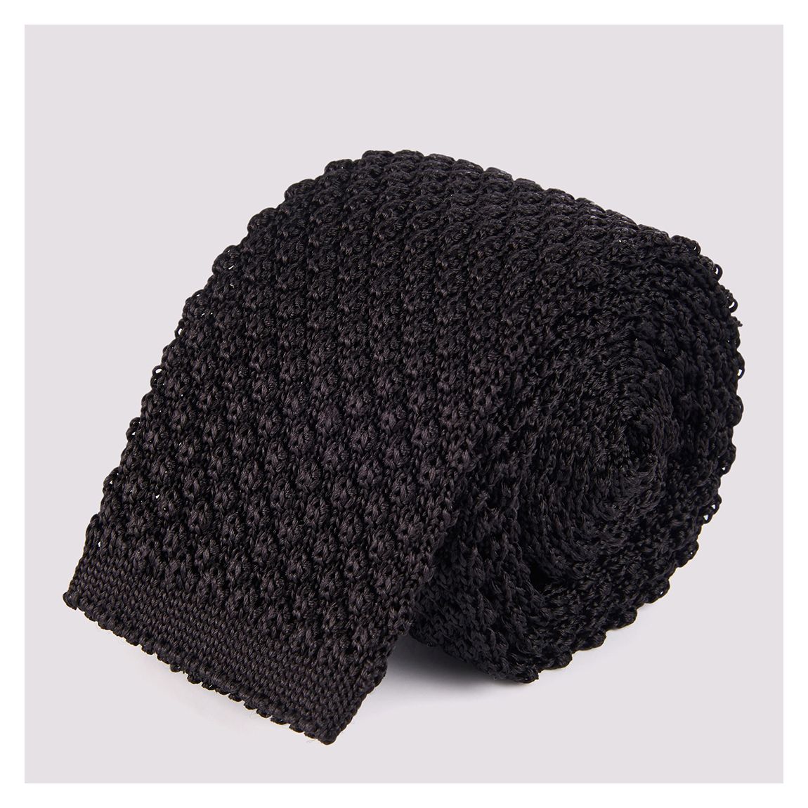 Black Knitted Silk Tie main product photo