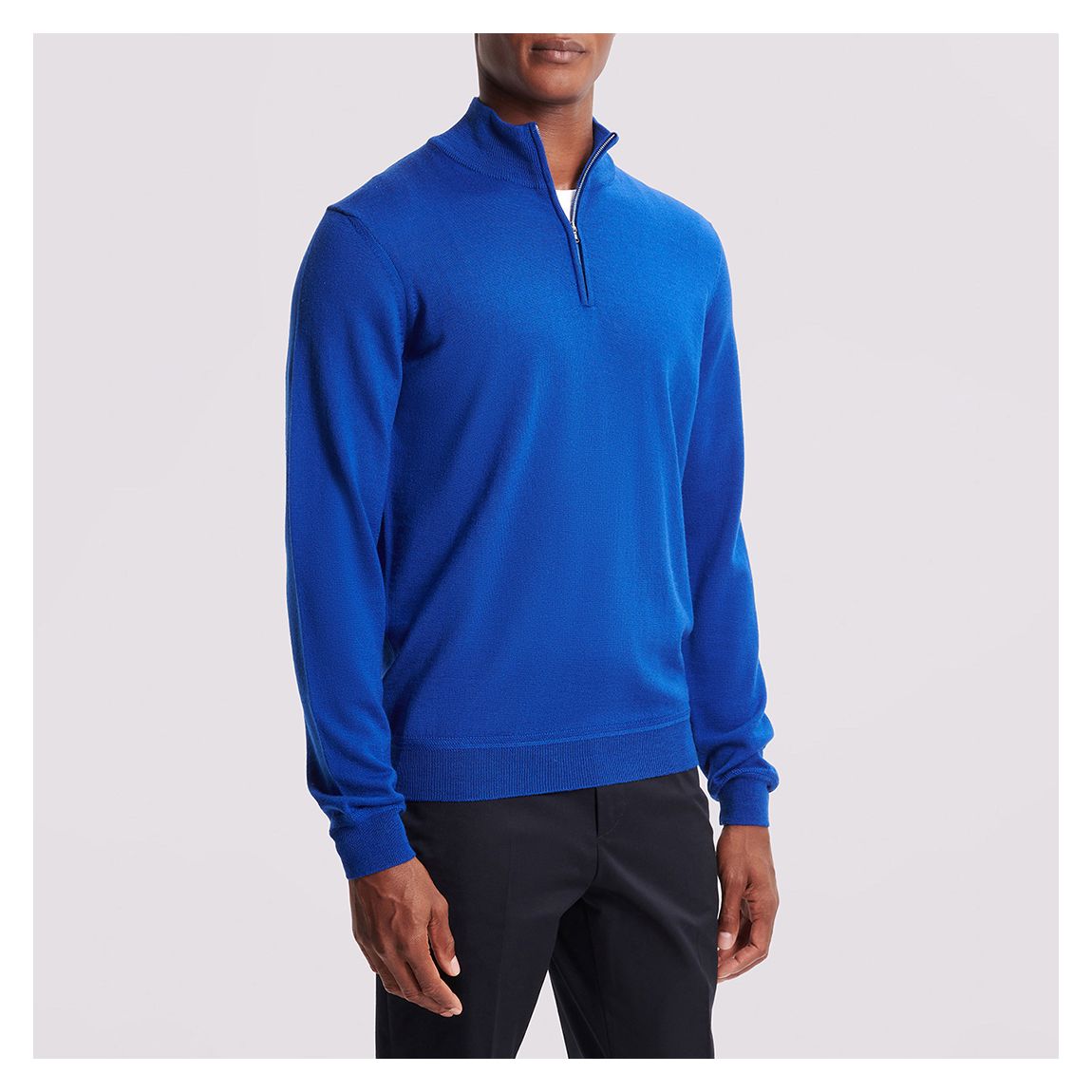 Blue Half Zip Merino Wool Jumper main product photo