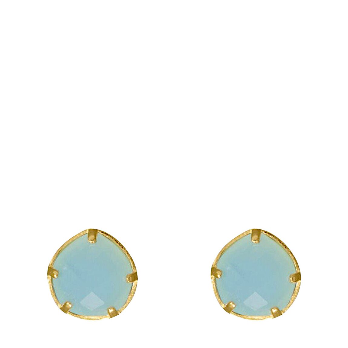 18K Gold Chalcedony Stud Earrings main product photo