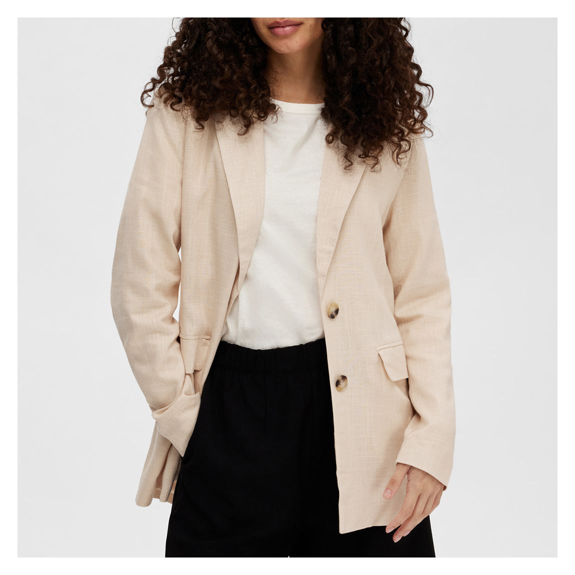 Sand Viva Single Breasted Linen Blend Blazer main product photo