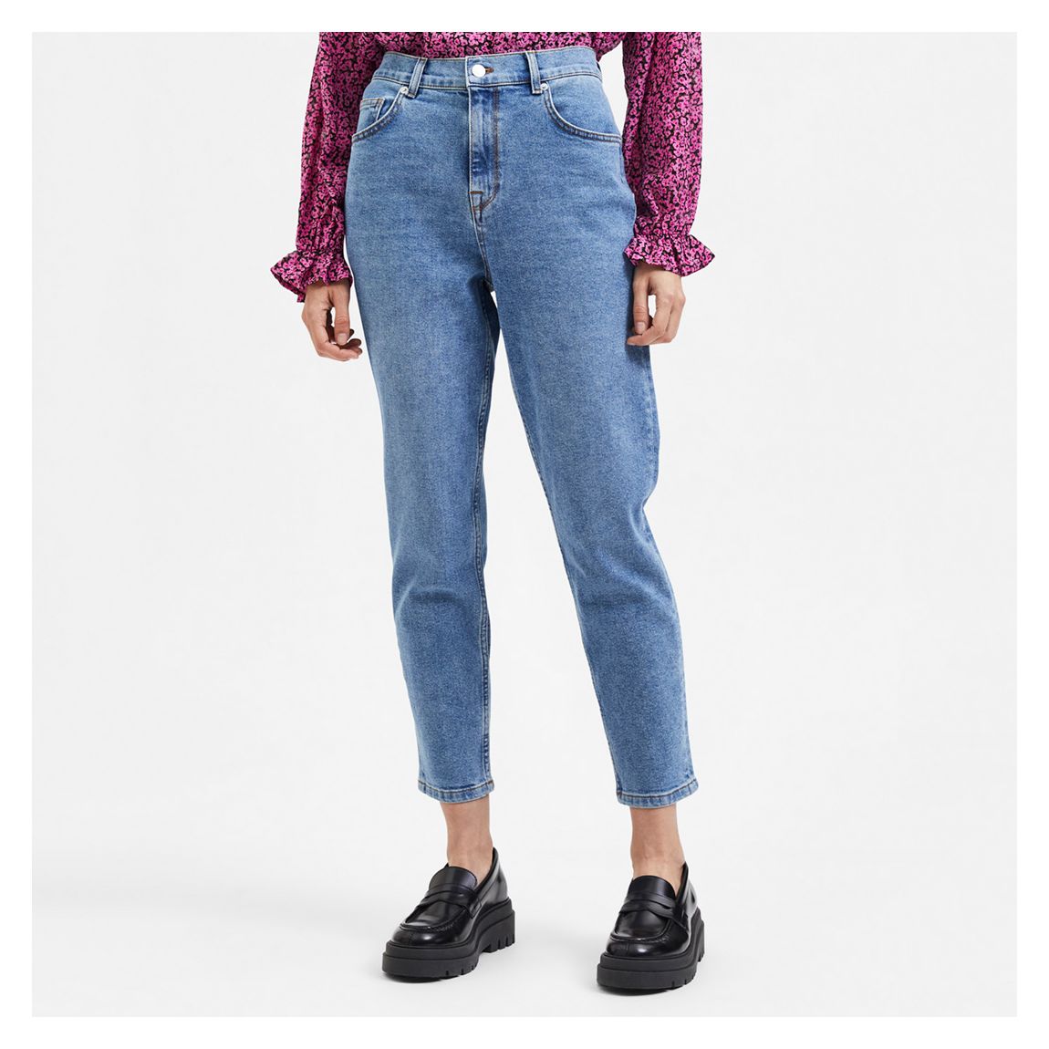 Mid Blue Felina Tapered Stretch Jeans main product photo
