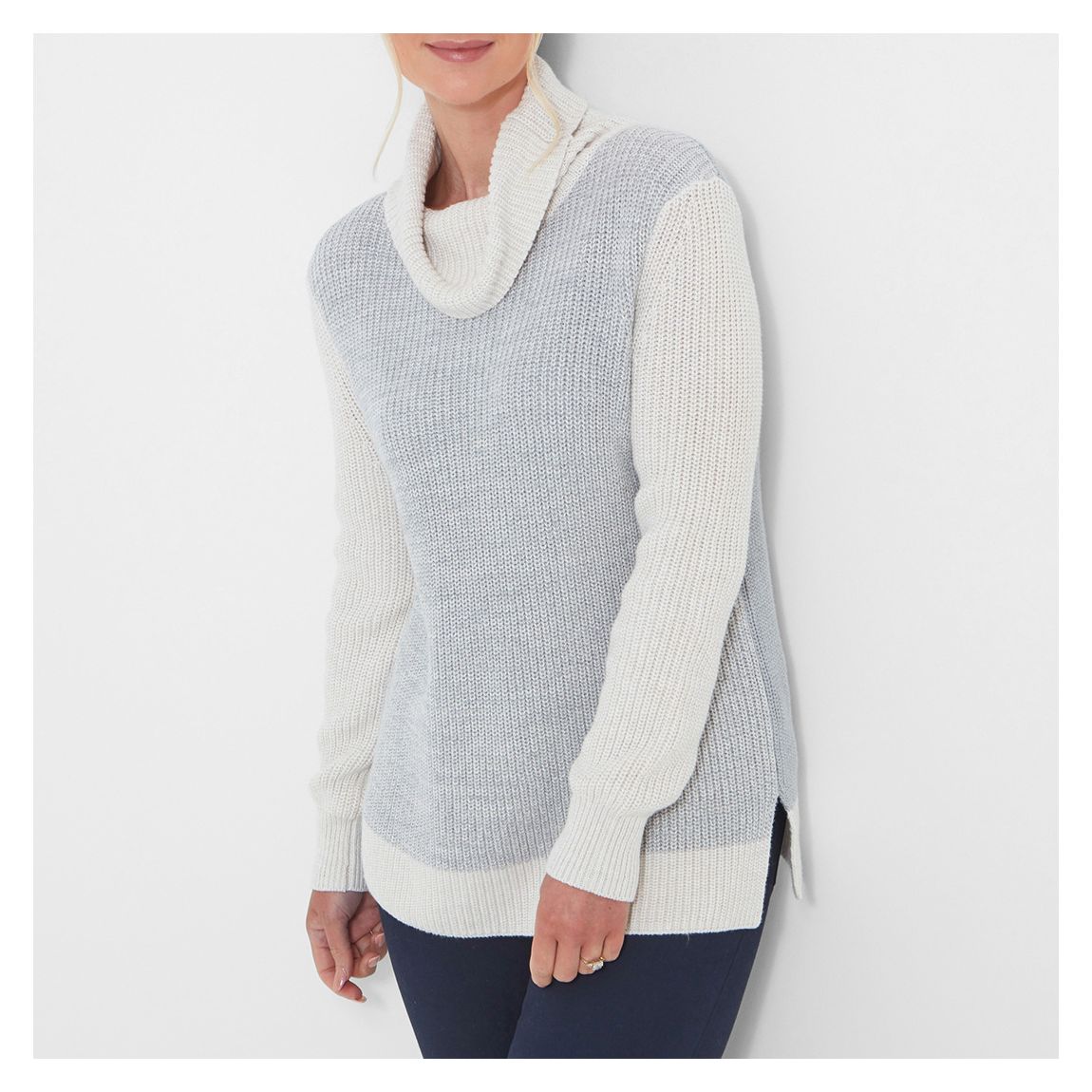 Grey/White Lowes Cotton Jumper main product photo