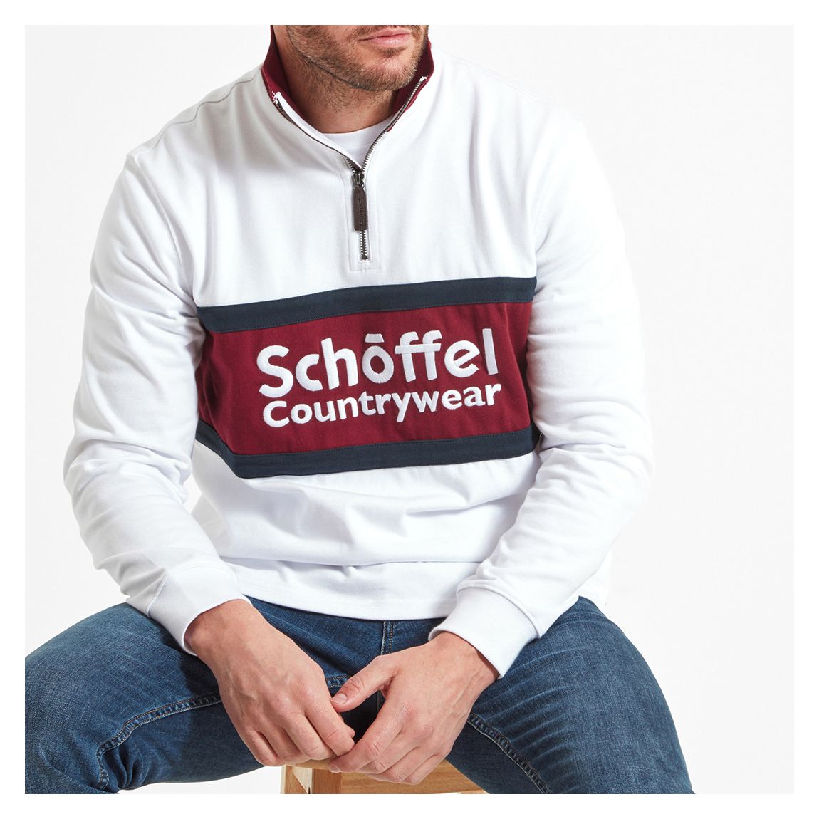 Red/White Exeter Heritage 1/4 Zip main product photo