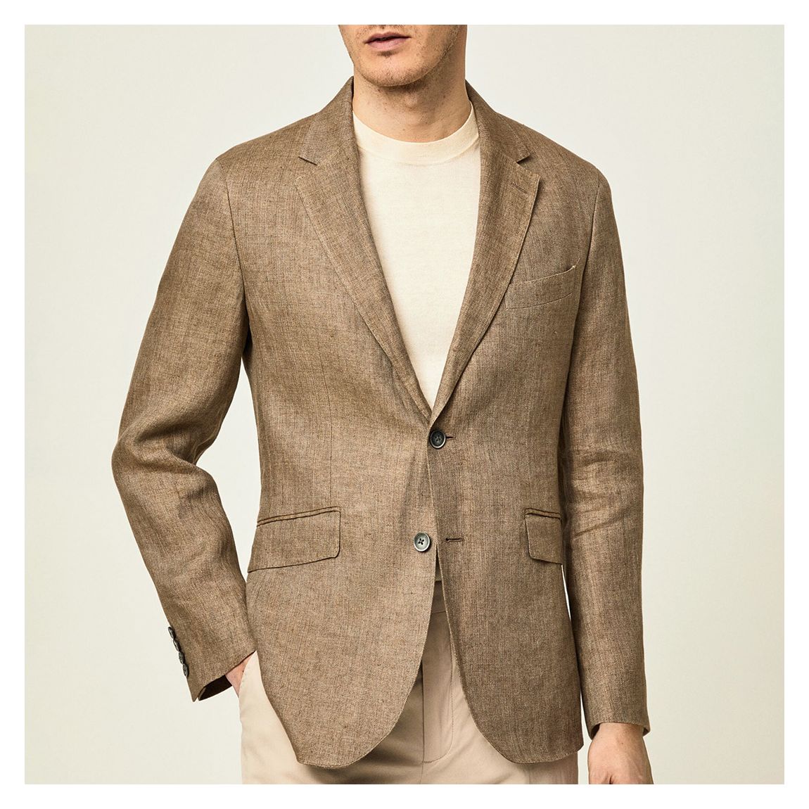 Taupe Linen Blazer main product photo