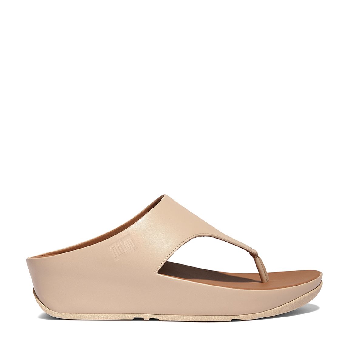 Stone Beige Shuv Leather Toe Post Sandals main product photo