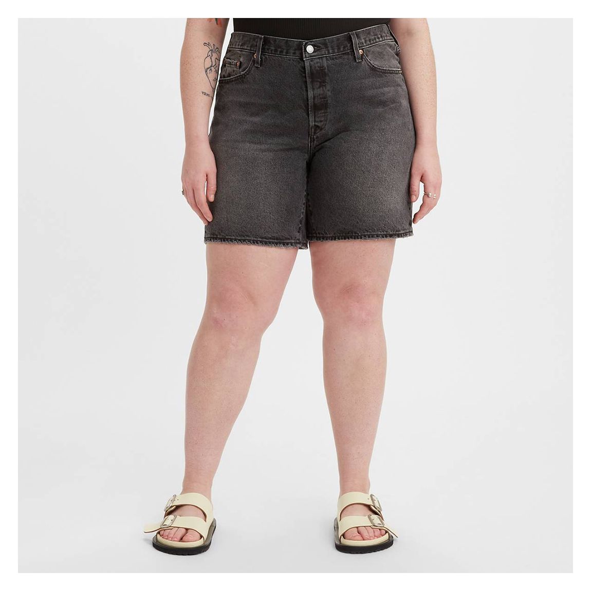 Washed Black Plus 501® Denim Shorts main product photo