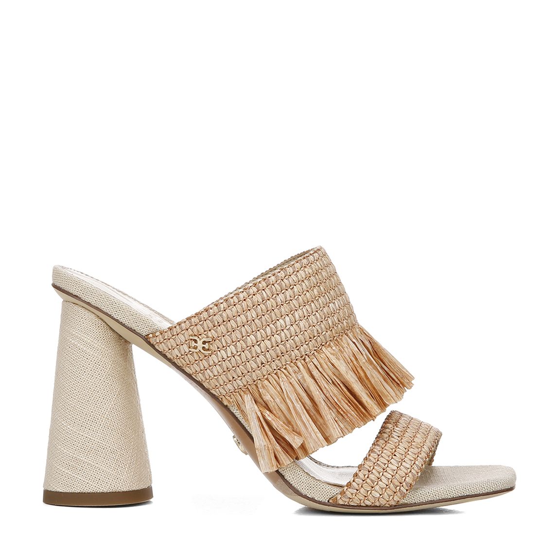 Beige Kamryn Ruffle Heeled Mules main product photo