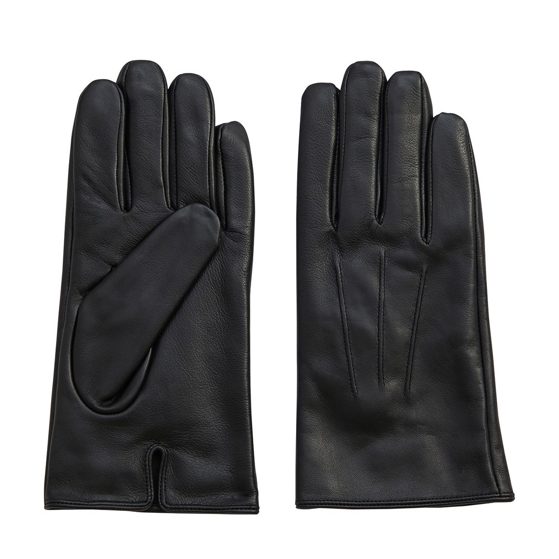 Black Burford Leather Gloves main product photo