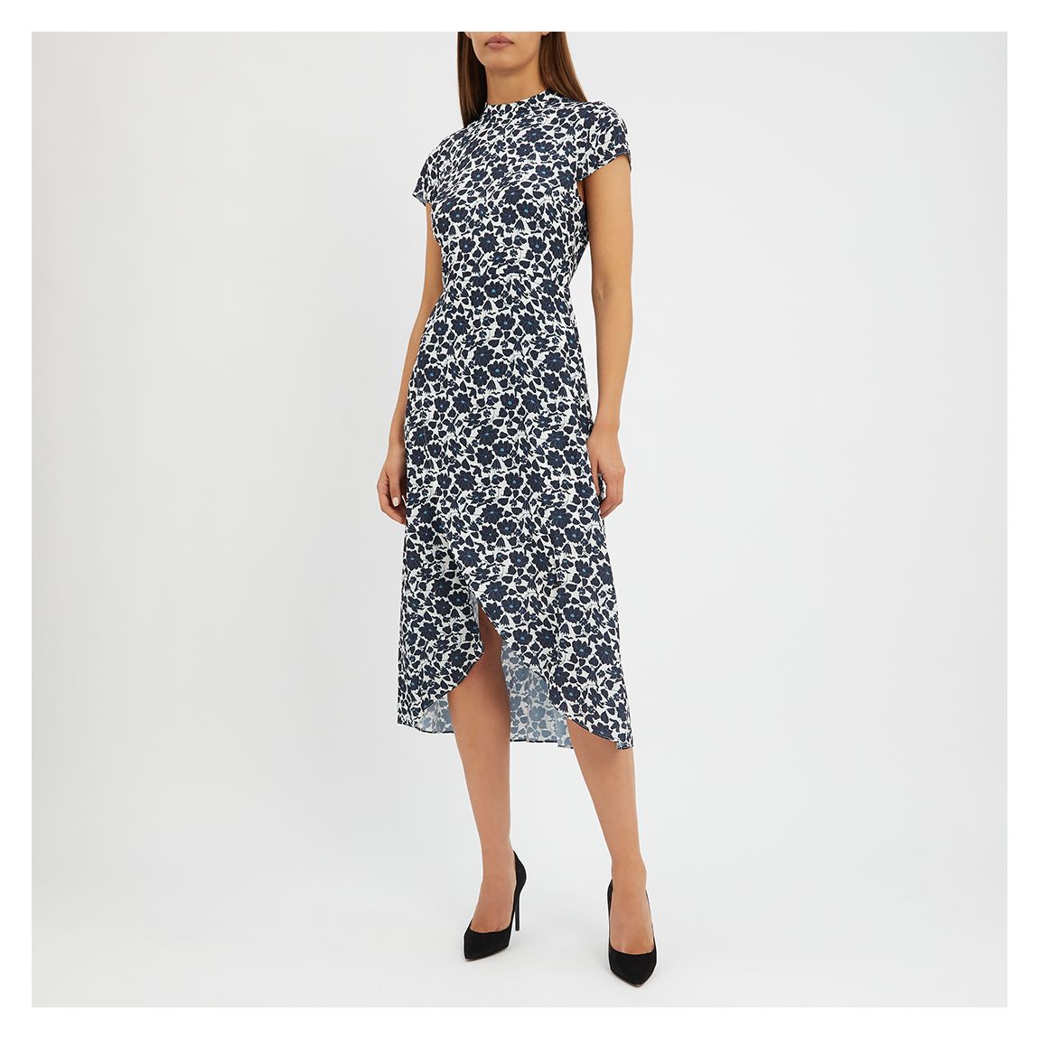 Navy Livia Printed Midi Dress main product photo