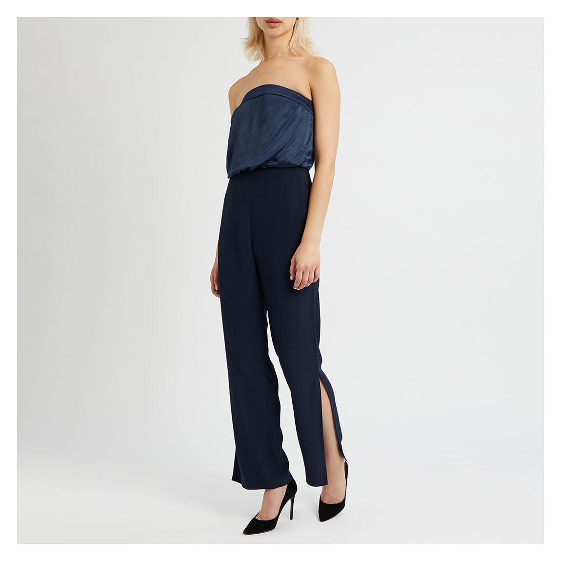Navy Janine Bandeau Wide Leg Jumpsuit main product photo