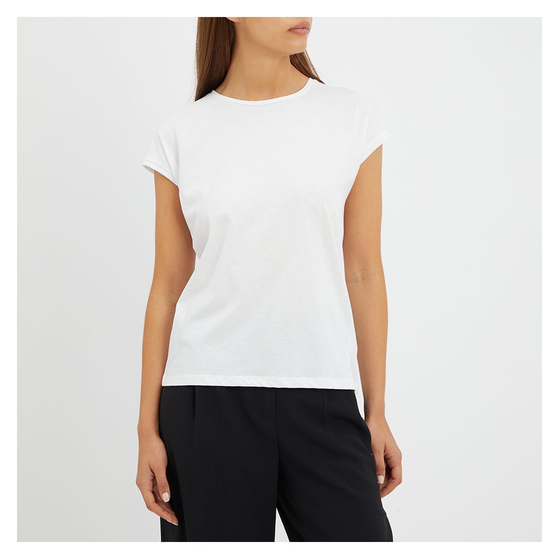 White Irina Cotton Blend T-Shirt main product photo