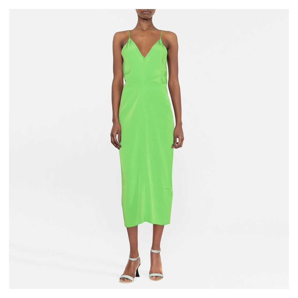 Green Frill Back Detail Midi Dress main product photo