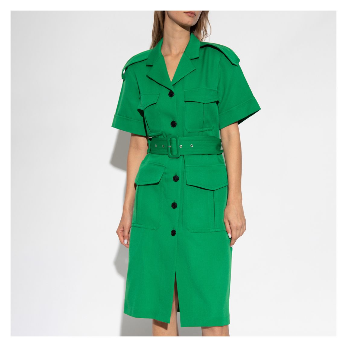Green Utility Wool Shirt Dress main product photo
