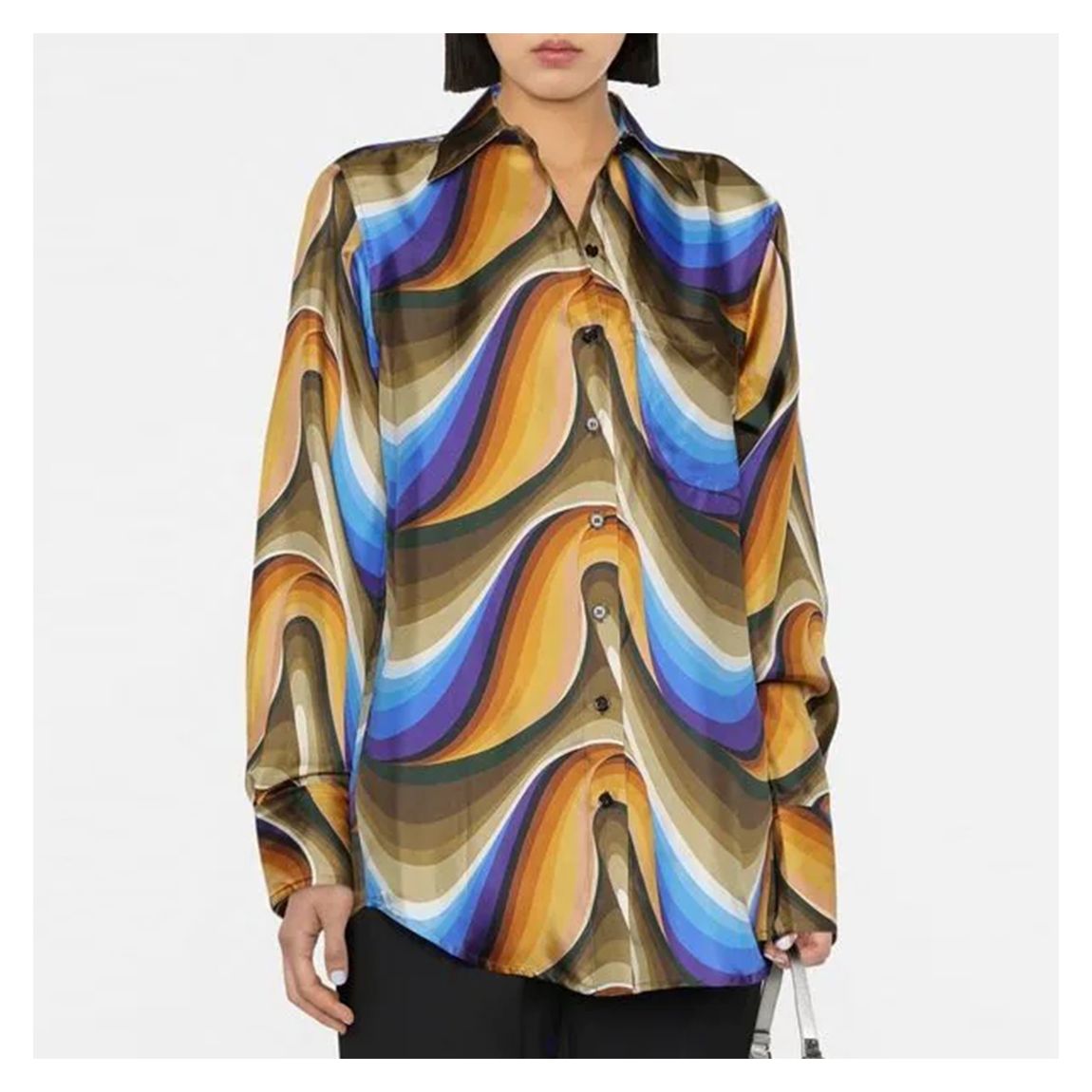 Multi Pointed Collar Silk Shirt main product photo