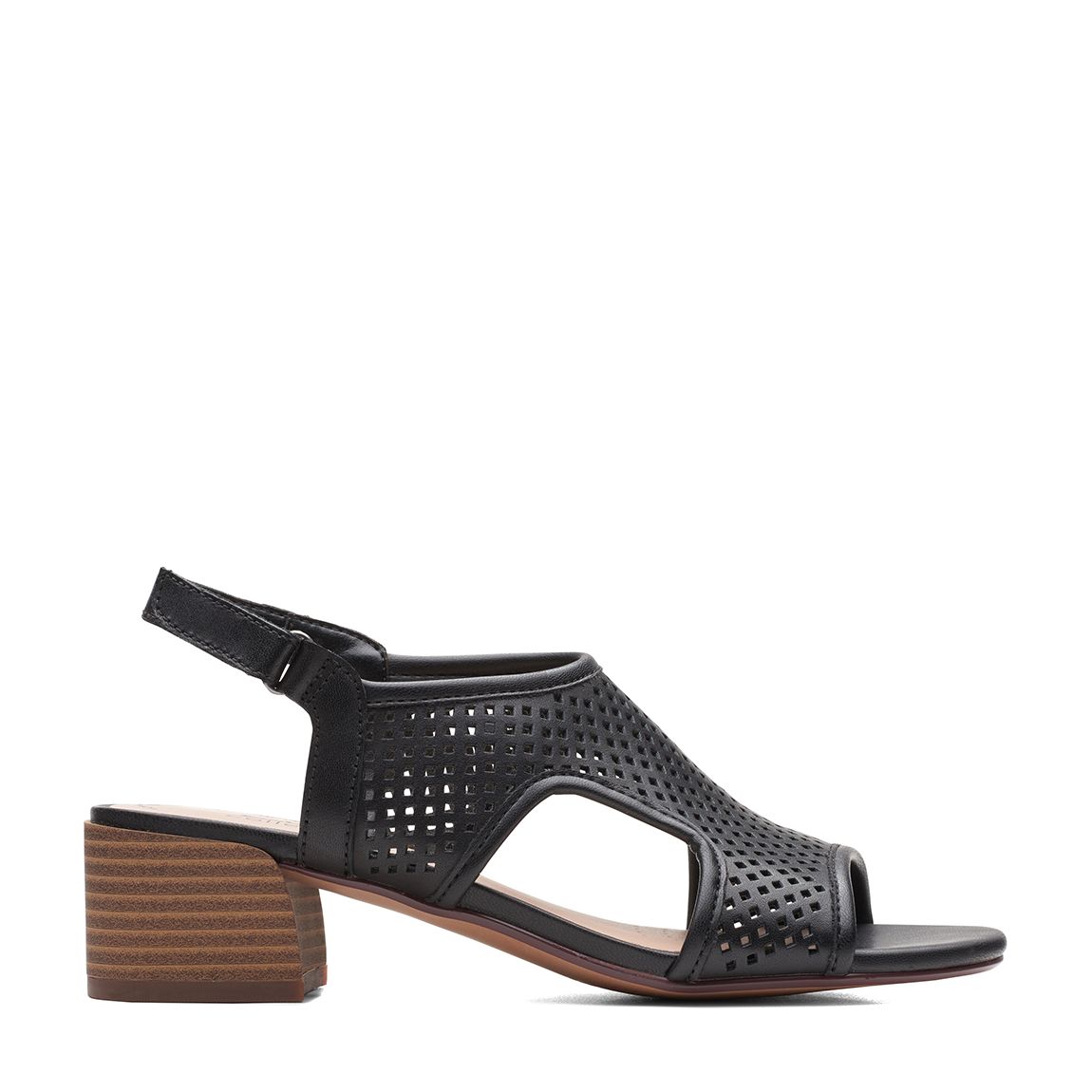 Black Leather Caroleigh Star Heeled Sandals main product photo