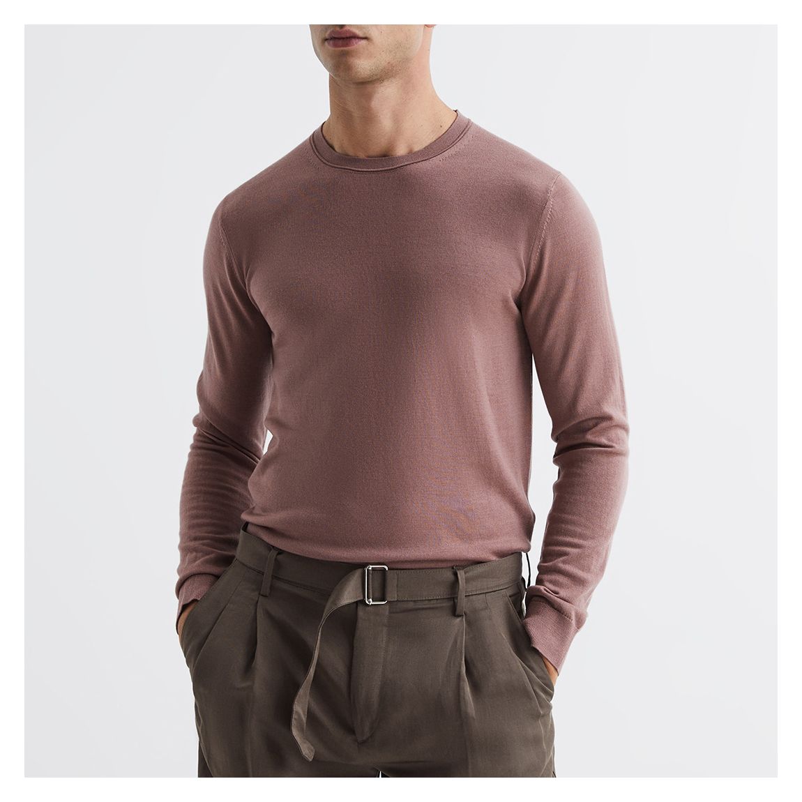 Pink Wessex Merino Wool Jumper main product photo