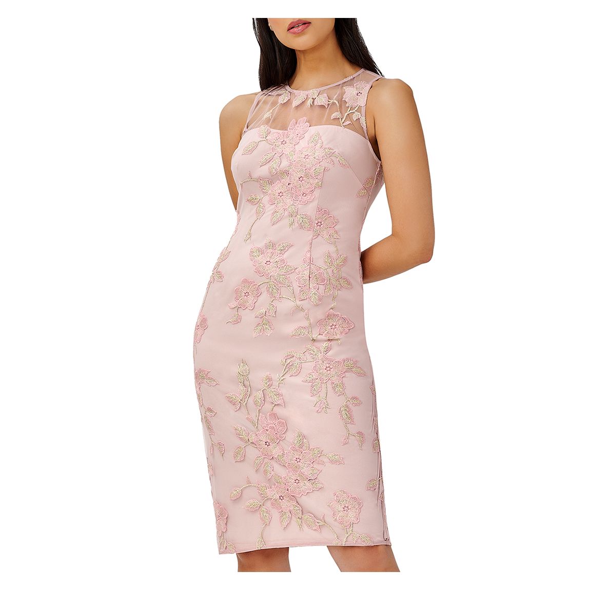 Pink Floral Embroidered Dress main product photo
