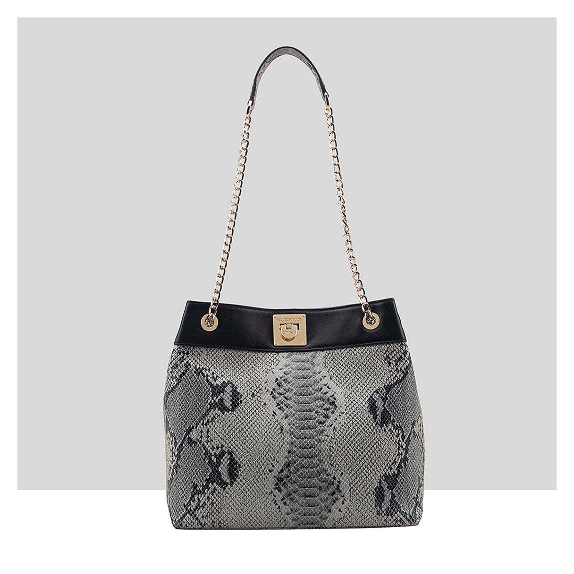Black Multi ART514 Mantua Split Python Shoulder Bag main product photo