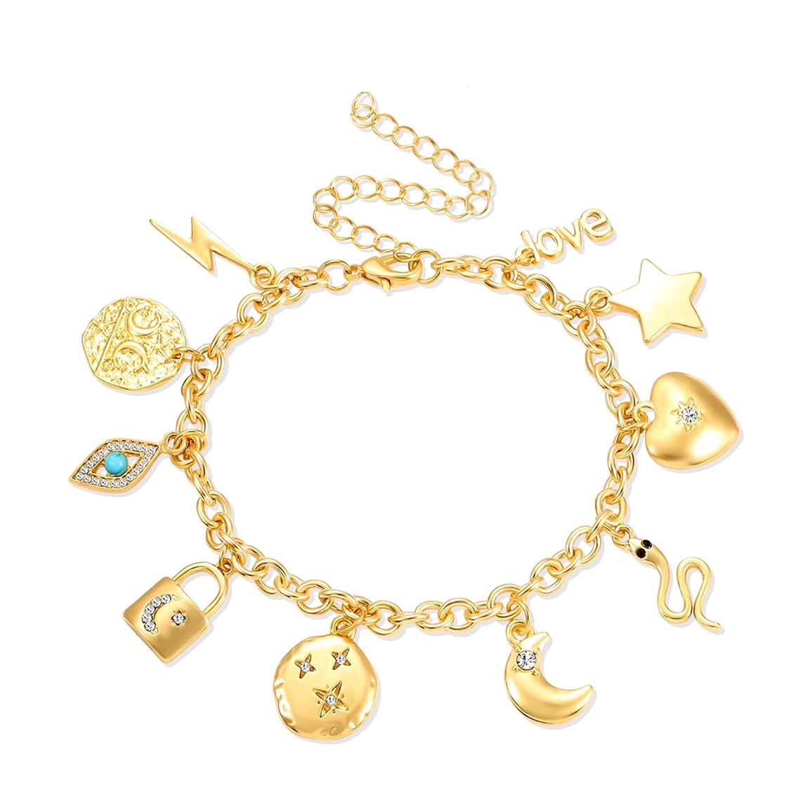 18K Gold Multi Charm Bracelet main product photo