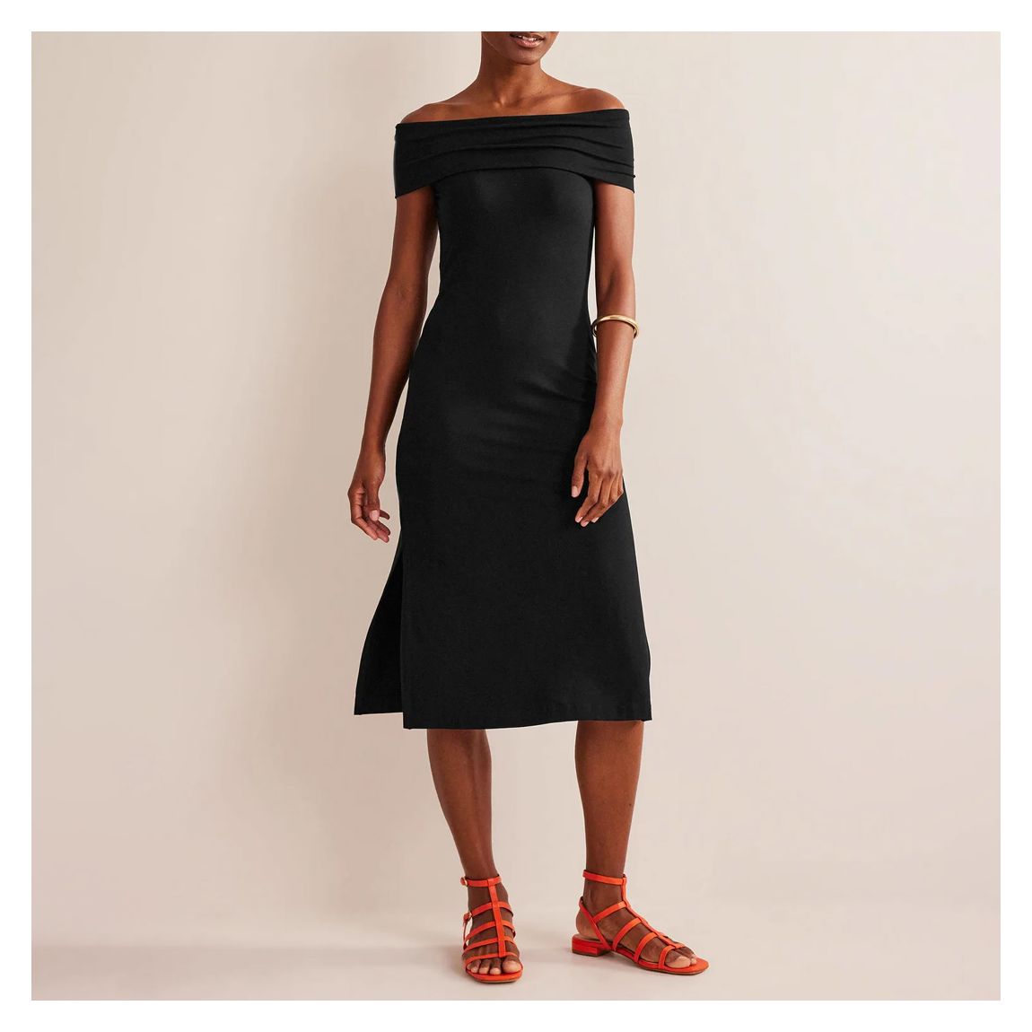 Black Bardot Jersey Midi Dress main product photo