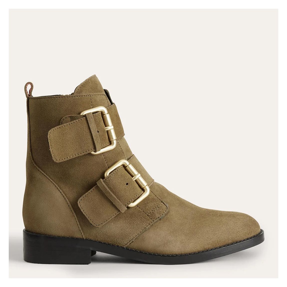 Khaki Double Buckle Ankle Boots main product photo