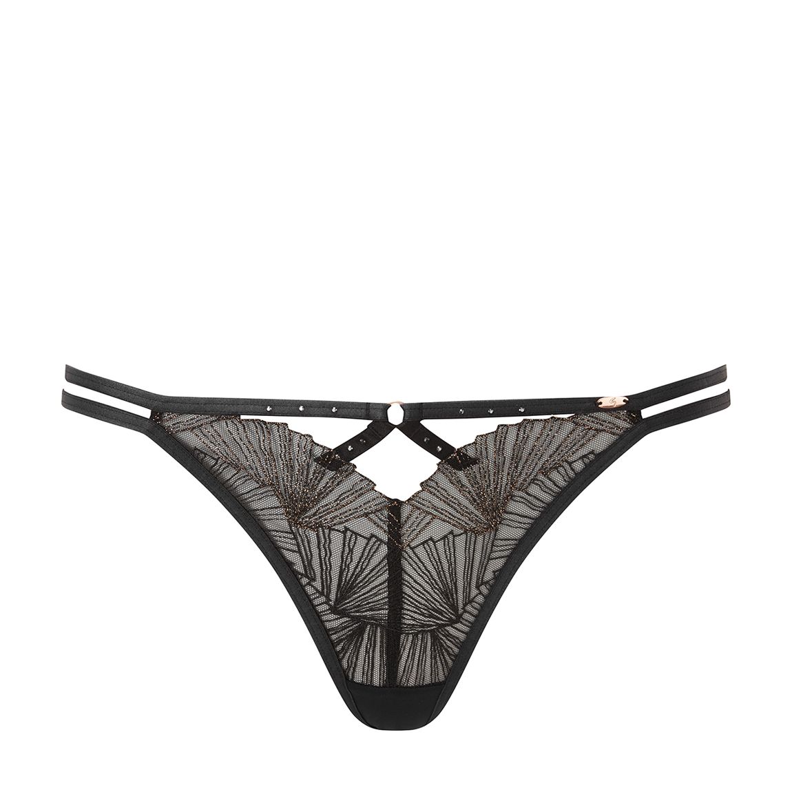 Black VIP Captivate Strappy Thong main product photo