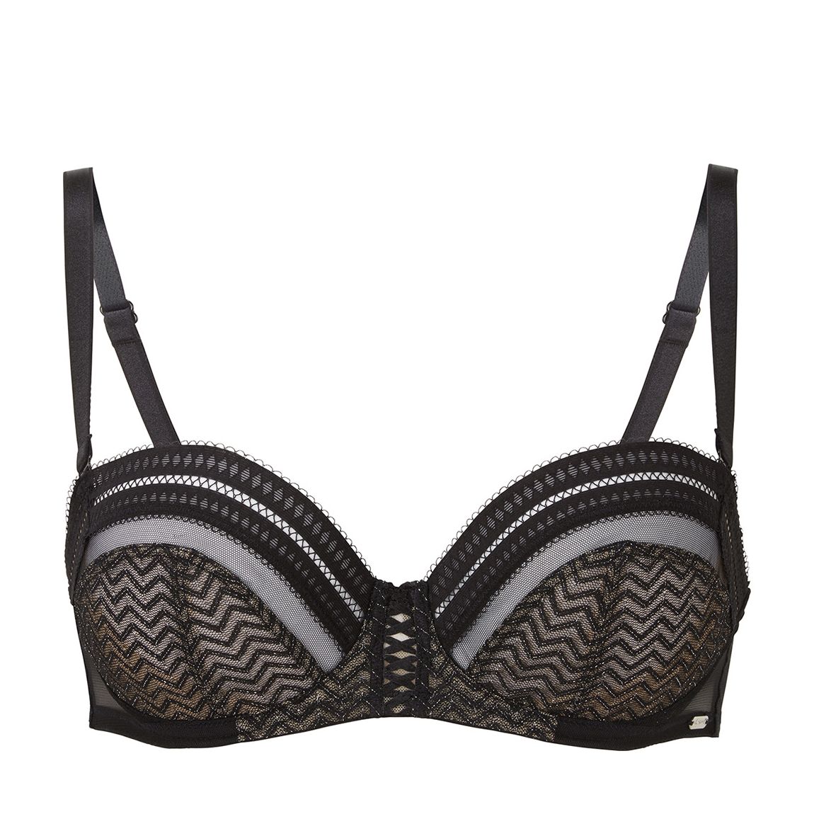 Black Contradicion Non Padded Balcony Bra main product photo