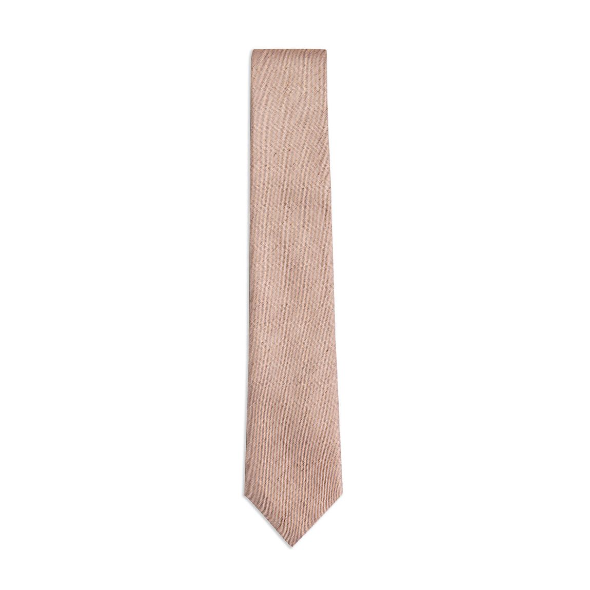 Light Brown Jamzez Linen Silk Texture Tie main product photo