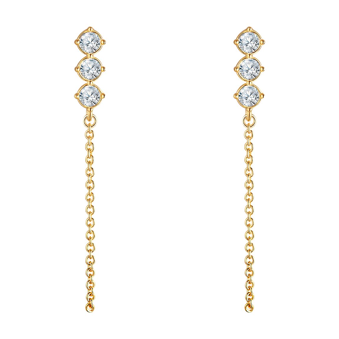 Gold & Silver Embellished Drop Earrings main product photo