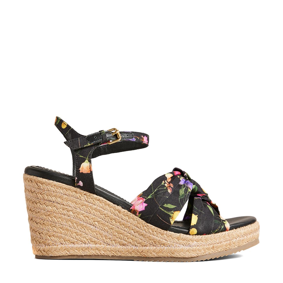 Black Cardone Floral Wedge Espadrilles main product photo
