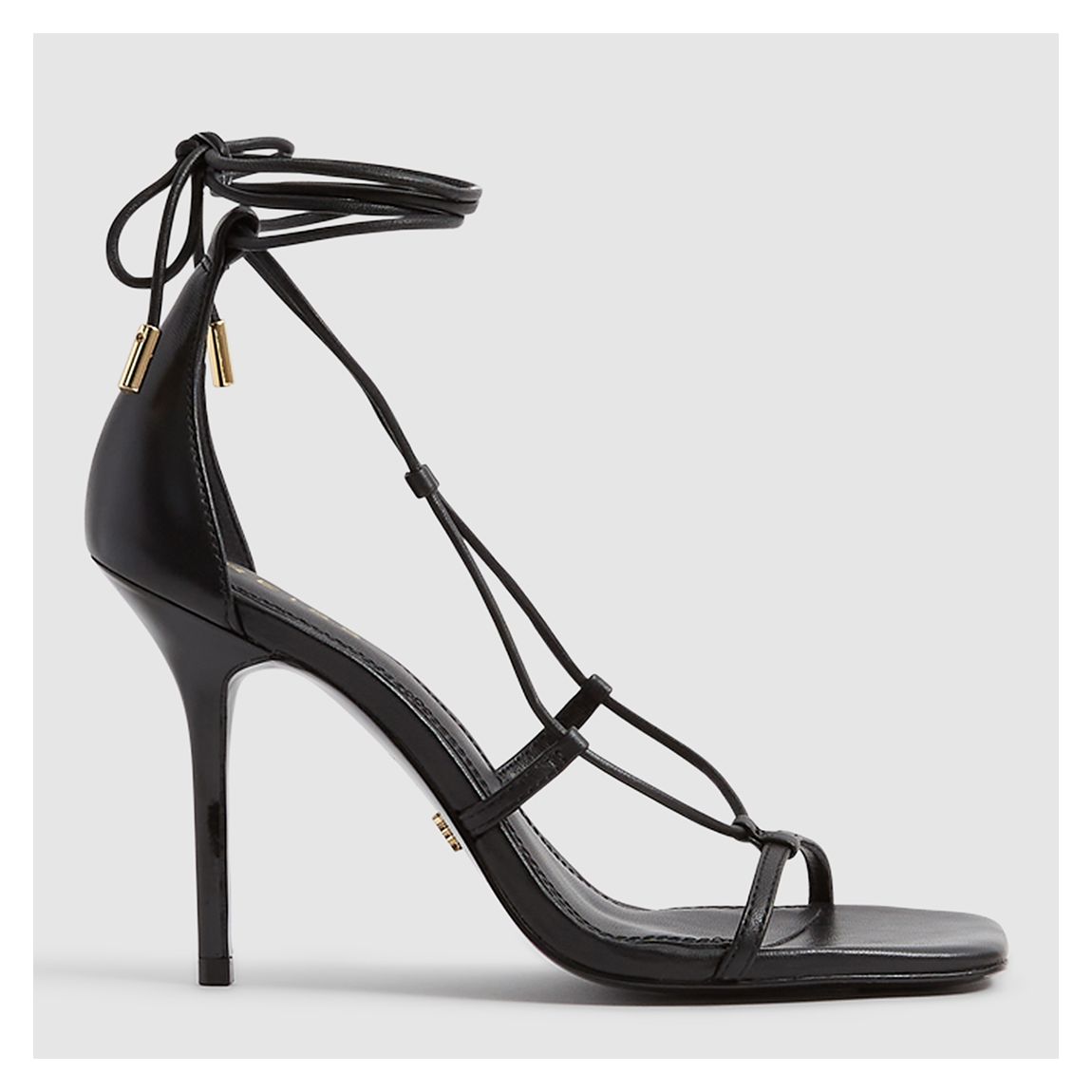 Black Kali Leather Lace Up Heels main product photo