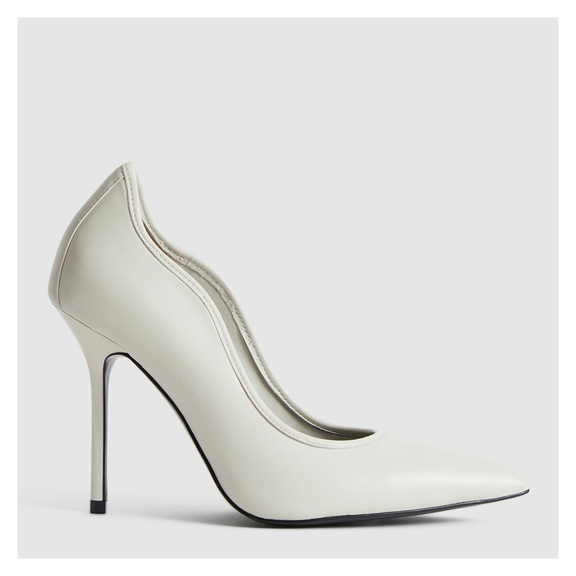 White Bramley Leather Heels main product photo
