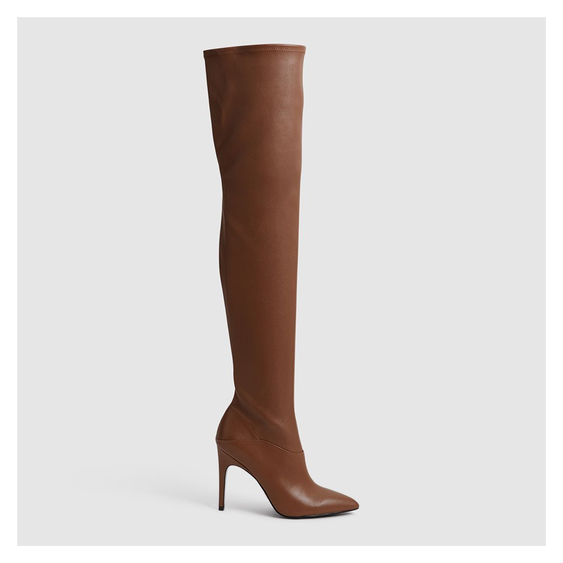 Tan Caia Over The Knee Leather Boots main product photo