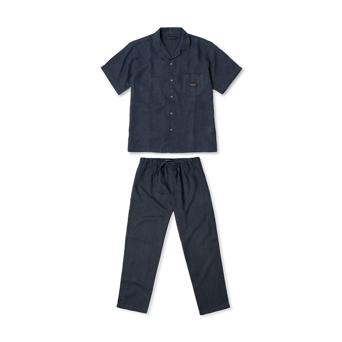 Blue Mens Cuban Long Pyjama Set main product photo