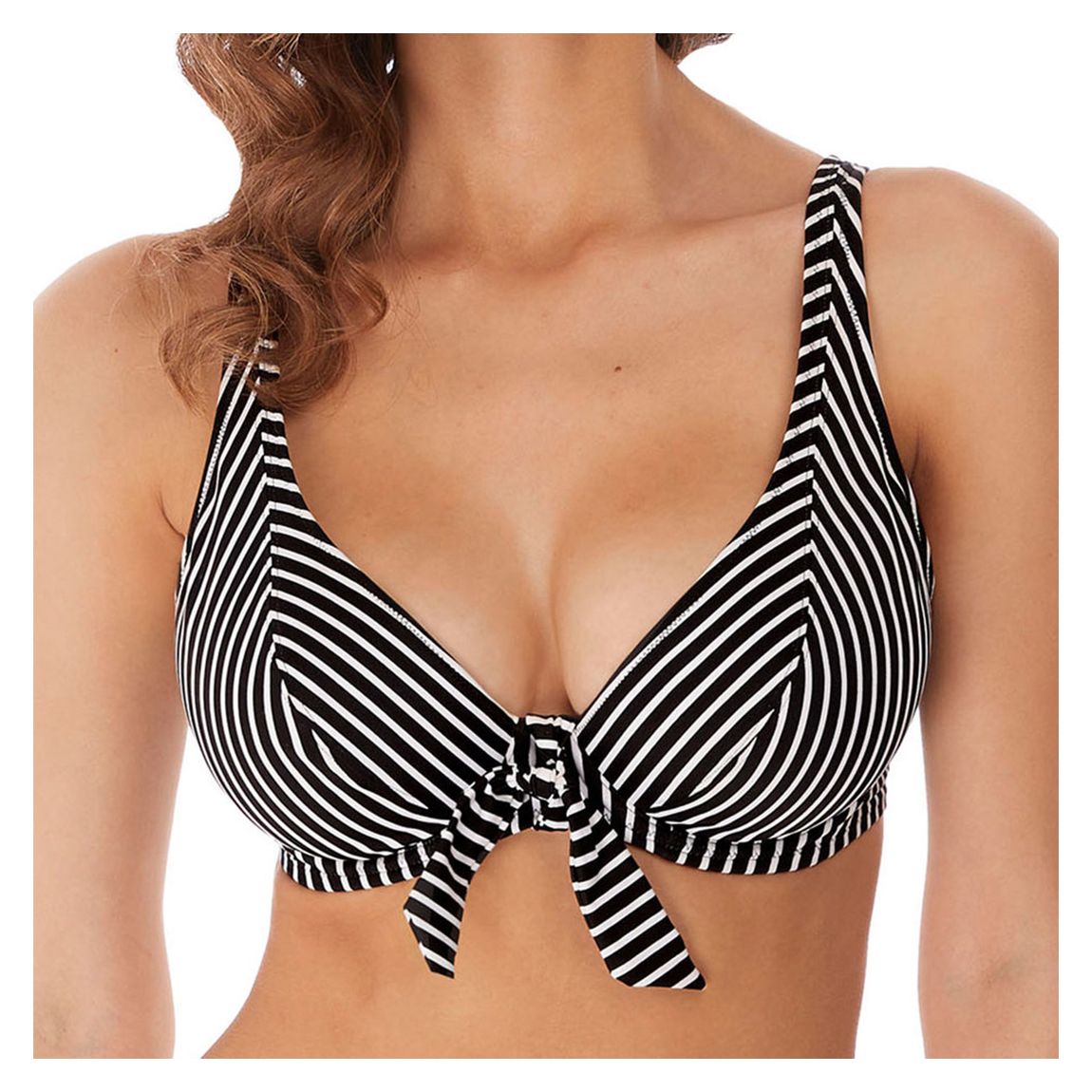 Black Beach Hut High Apex Bikini Top main product photo