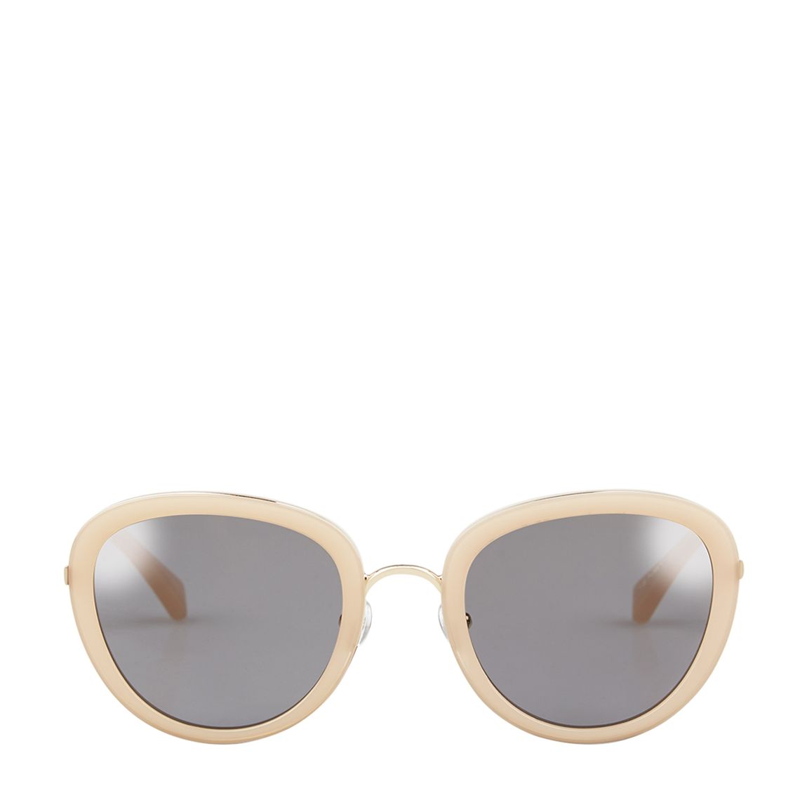 Josephine Himalayan Salt And Rose Gold Metal Round Sunglasses main product photo