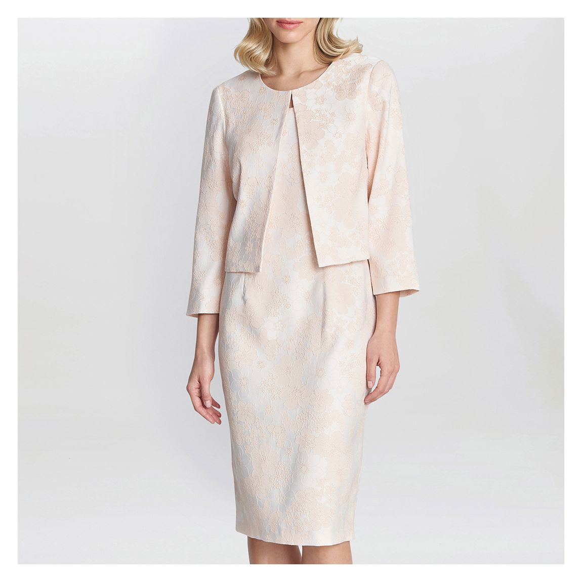 Pink Lily Jacquard Shift Dress And Bolero main product photo