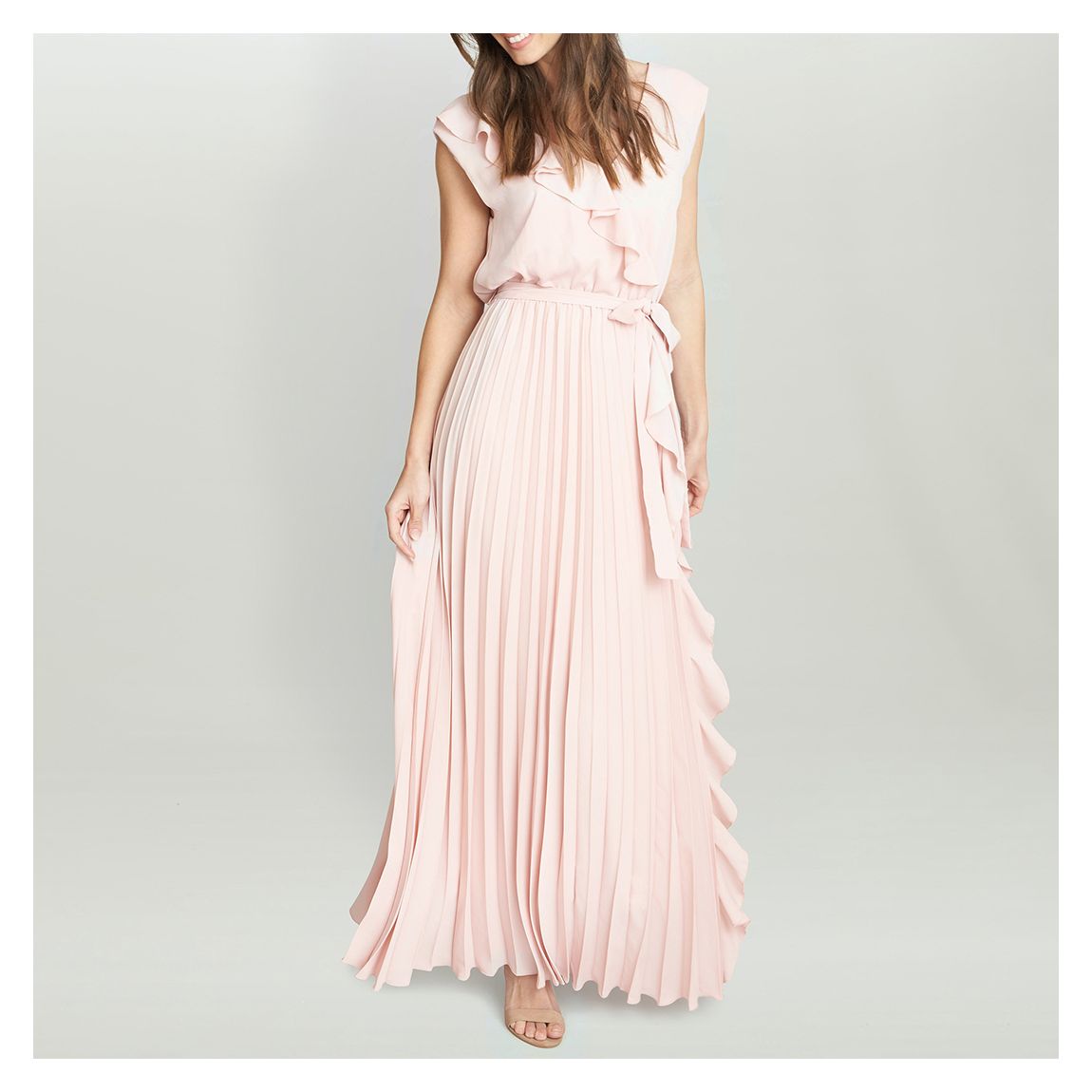 Pink Caprice Pleated Maxi Dress main product photo