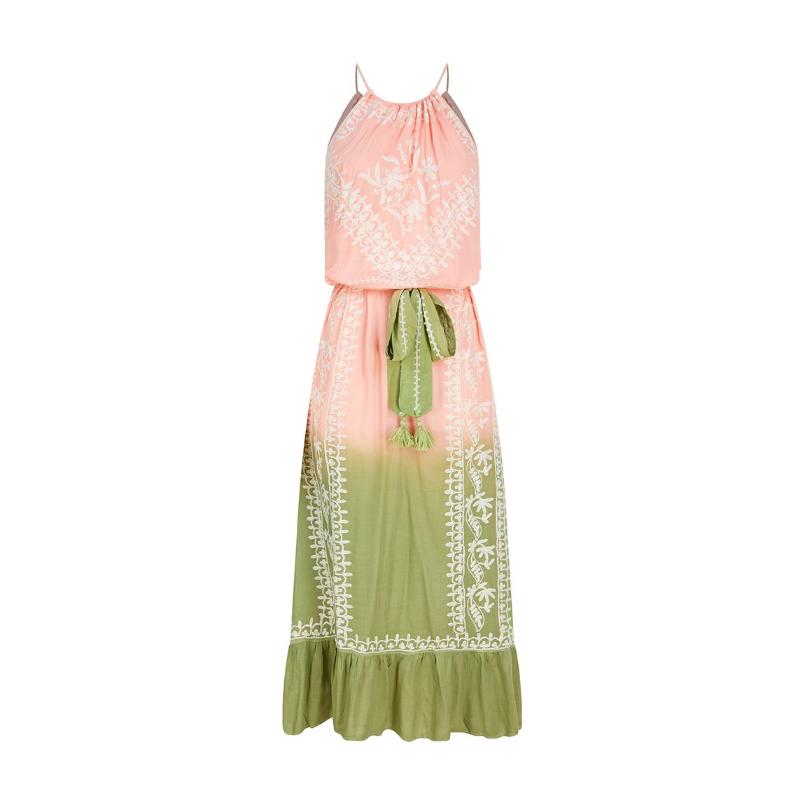 Poppy Maxi Dress Peach-Pistachio Ombre main product photo