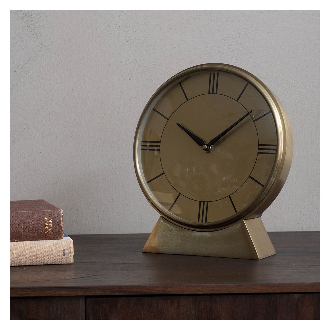 Whitmore Brass Round Mantel Clock main product photo