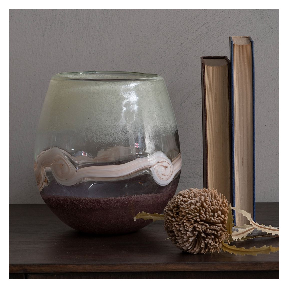 Swirl Glass Vase, Peach main product photo