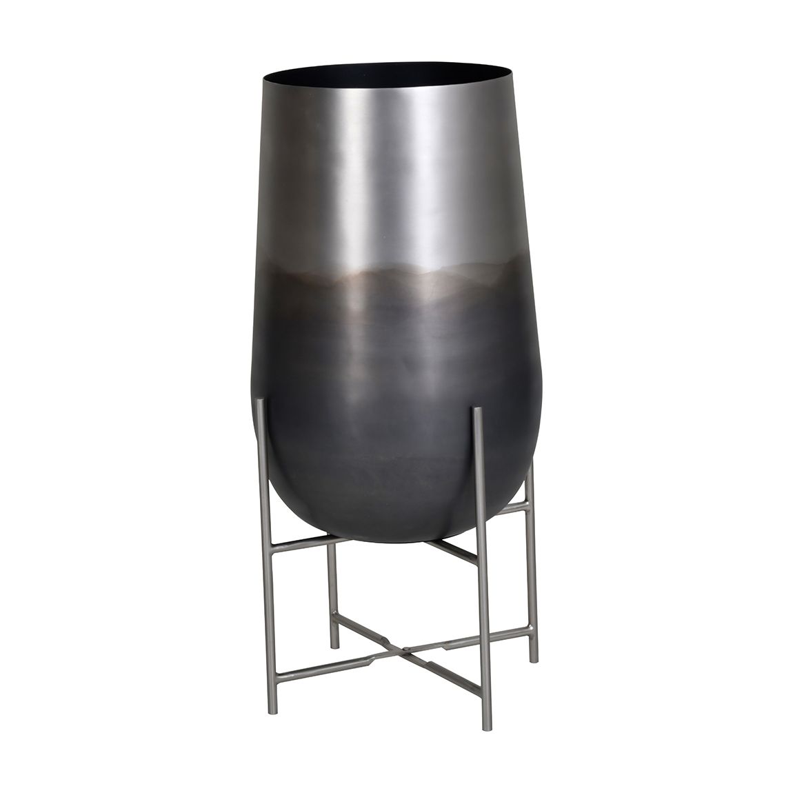 Arizona Ombre burnished metal Planter on stand main product photo